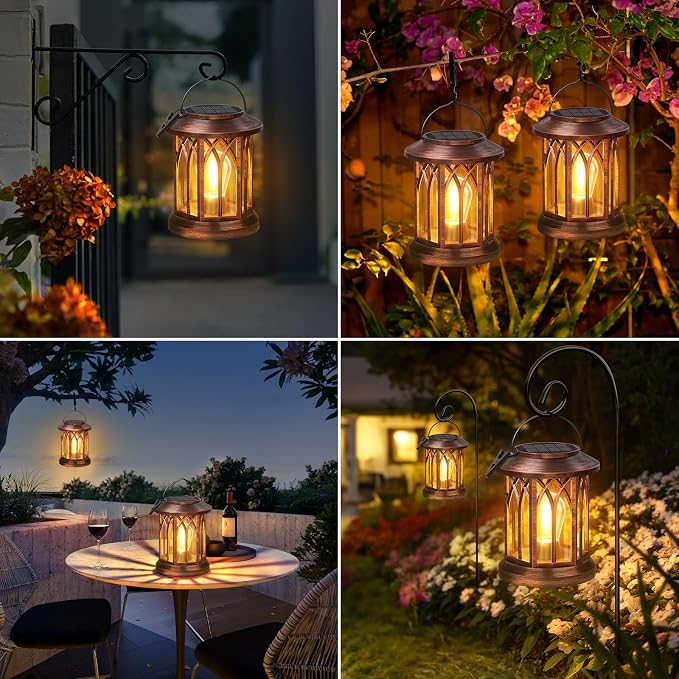 WdtPro Solar Lanterns Outdoor Hanging 6 Pack, Upgraded Bright Lantern Lights - Image 7