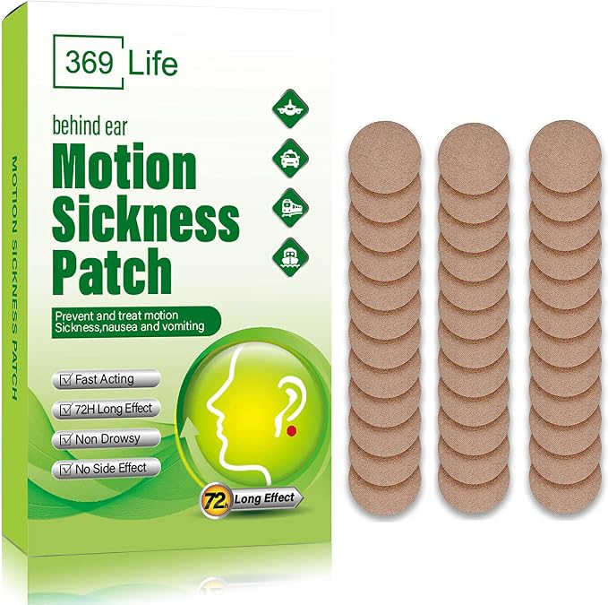 Motion Sickness Patches for Car and Boat Rides, Cruise and Airplane & Other by 369Life