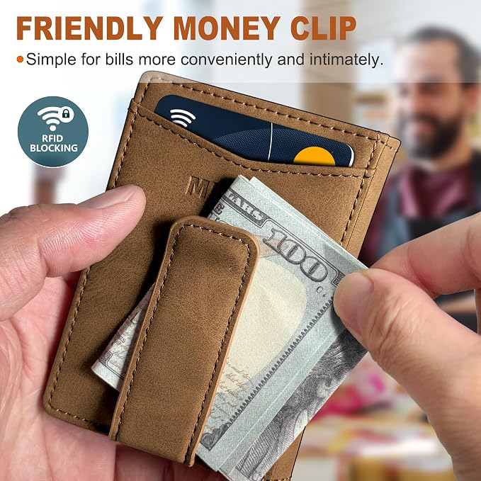 Airtag Wallet for Men- with Money Clip Gift Boxed, Magnetic Closure Slim - Image 6