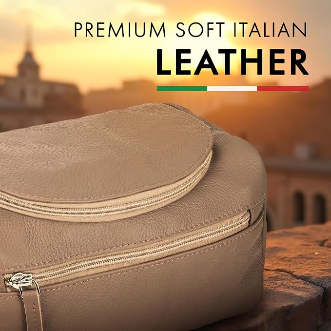 ELIZO Premium REAL Leather Toiletry Bag - Image 4