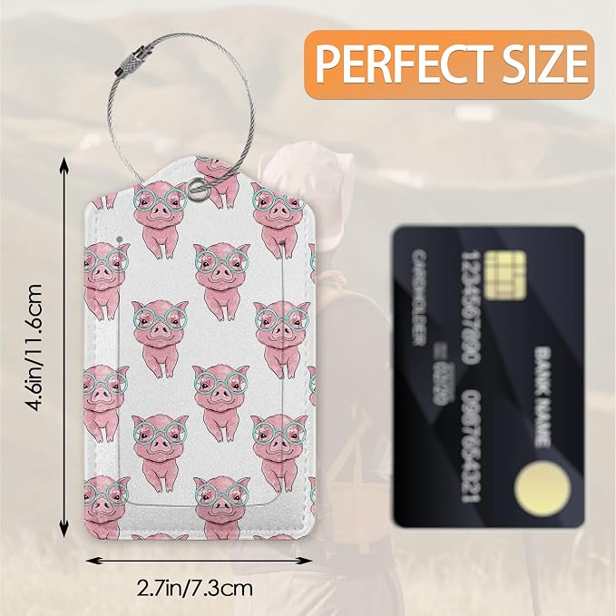 2 Pcs Luggage Tags for Suitcase, Cute Pig - Image 2