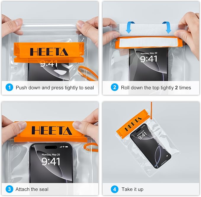 HEETA 5-Pack Clear Waterproof Dry Bag, Water Tight Cases Pouch Dry Bags - Image 8