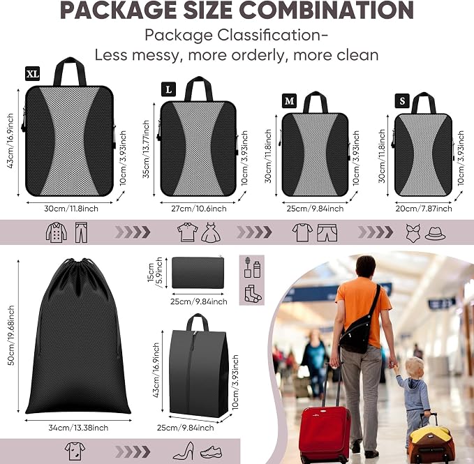 8 Set Compression Packing Cubes - Image 4