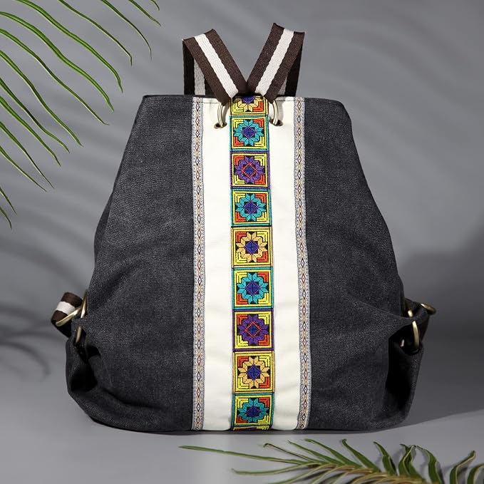 Goodhan Women Canvas Backpack Daypack Casual Shoulder Bag, Vintage Heavy-duty - Image 6