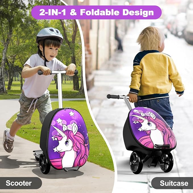 2-in-1 Ride-On Scooter Suitcase, Scooter Luggage - Image 2