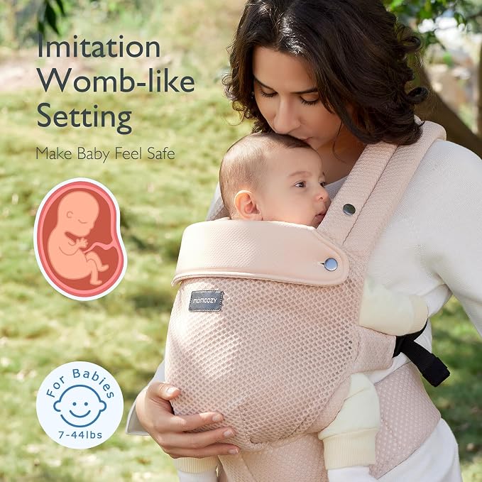 Momcozy Breathable Mesh Baby Carrier, Ergonomic and Lightweight Infant Carrier - Image 8