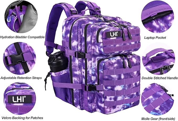 LHI Military Tactical Backpack for Men and Women 45L Army 3 Days Assault Pack - Image 5