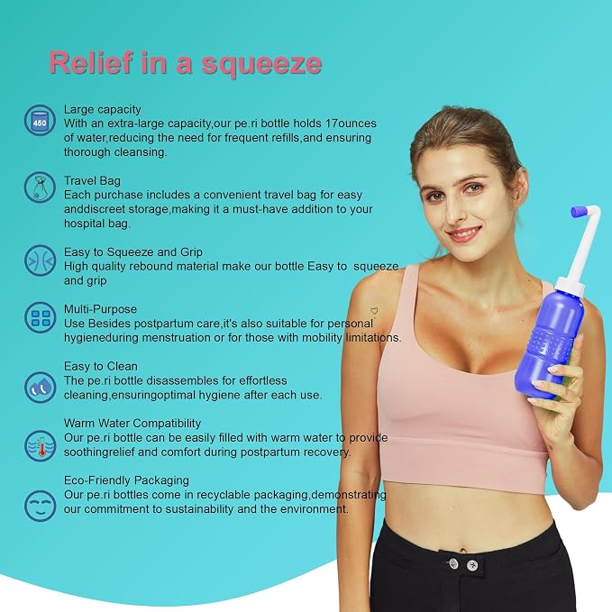 2pcs Portable Bidet Travel Bidet Bottle 450ml Peri Bottle - Image 2