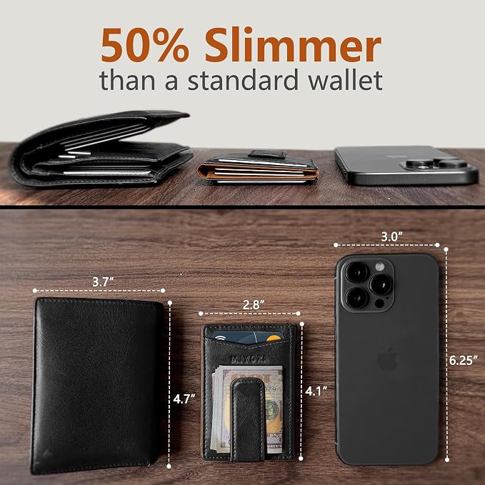 Airtag Wallet for Men- with Money Clip Gift Boxed, Magnetic Closure Slim - Image 5