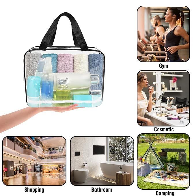 APREUTY Clear Makeup Bags, TSA Approved 3 Pcs Large Cosmetic Makeup Bags Set - Image 6