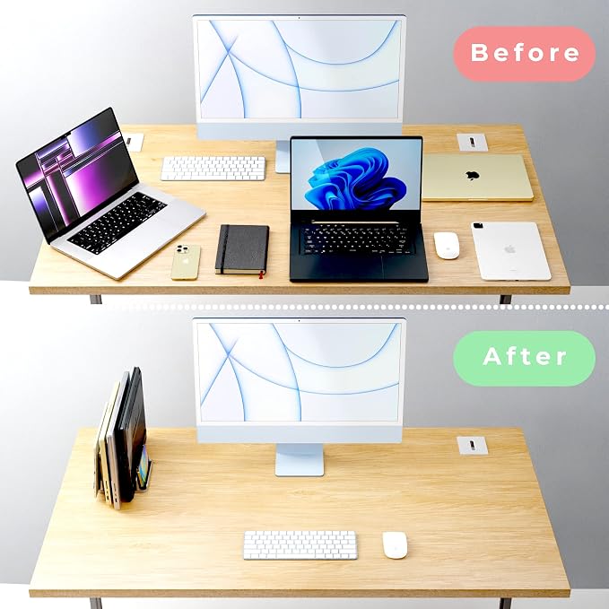 Adjustable Laptop Stand, 5 Slots, Aluminum Space-Saving, - Image 4