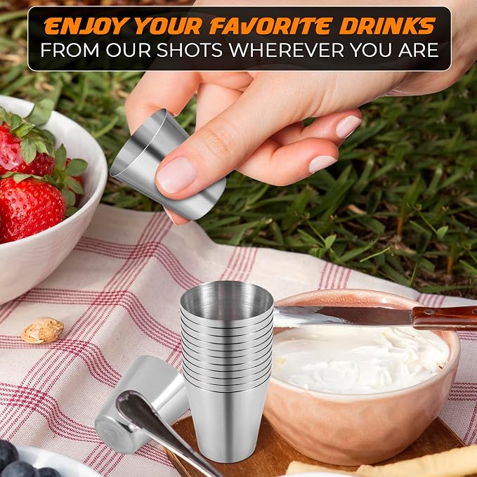 VIKROM 15 Pcs Stainless Steel Shot Glasses - 30ml Tiny Metal Shot Glasses - Image 7