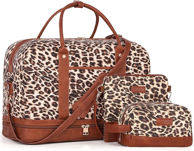 Weekender Bag for Women Canvas Overnight Bag Large Travel Tote Bag Carry on by BOLOSTA