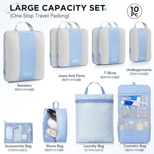 10 Set Compression Packing Cubes - Image 2