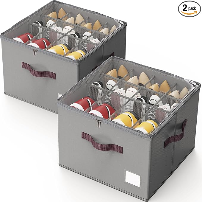 Criusia Shoe Organizer for Closet, 2 Pack Shoe Organizer by Criusia