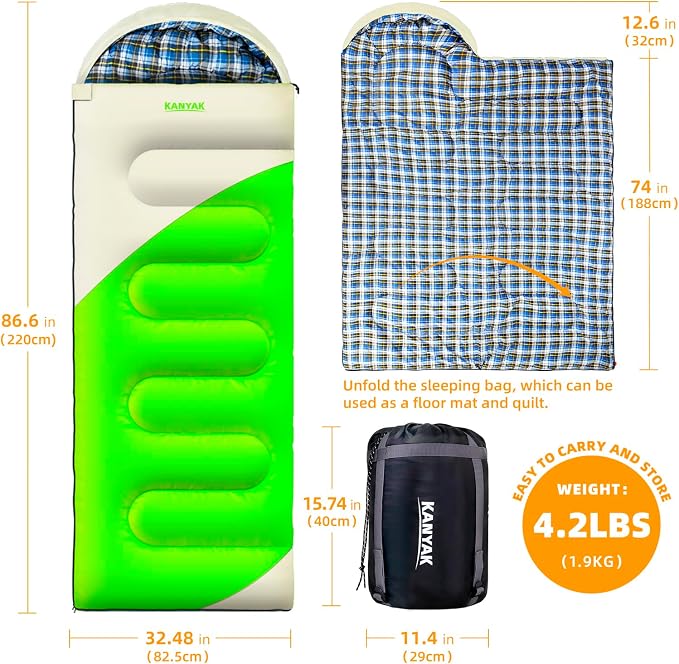 Camping Sleeping Bag, 32℉ Sleeping Bags - Image 2
