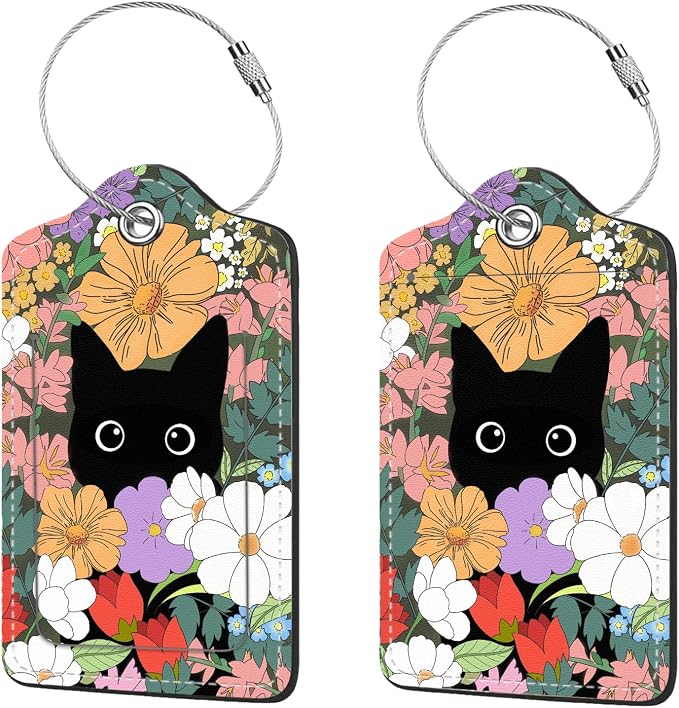 2 Pcs Luggage Tags for Suitcases, PU Leather Cruise Ship Luggage Tags by Anikathy