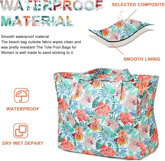 Waterproof Beach Tote Pool Bags - Image 5
