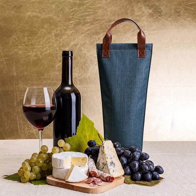Tirrinia Single Wine Carrier Tote, Insulated Wine Cooler Bag - Image 6