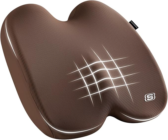 Skechers Memory Foam Seat Cushion, Ribbed Fabric Office Chair Cushion by Skechers