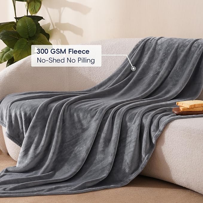 PHF Ultra Soft Fleece Throw Blanket, No Shed No Pilling Luxury Plush Cozy - Image 3