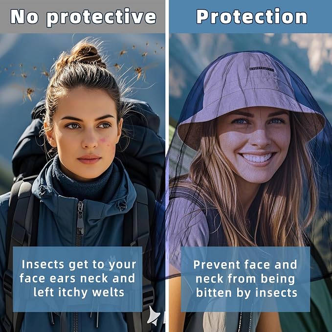 Oversized Mosquito Net 42 x 25 Inches Ultra Large Mosquito Head Net Face Neck - Image 5