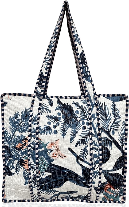 Cotton Quilted Tote Bag for Women – Large Beach & Travel Tote by ThirdEyeExport