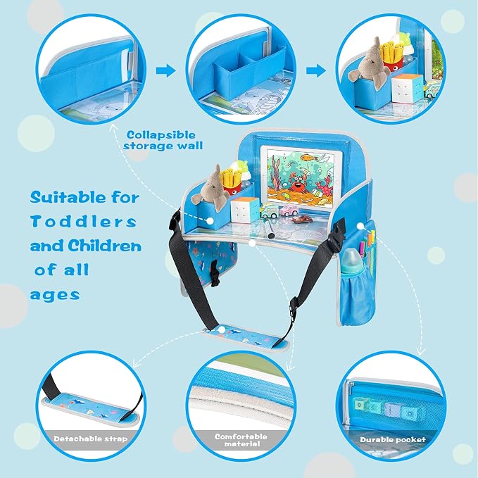 MENZOKE Kids Travel Tray, Car Seat Tray - Image 3