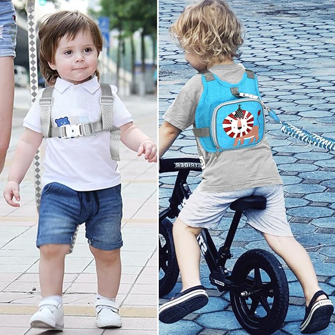 Toddler Harness Leash+ Anti Lost Wrist Link, Accmor Adorable Lion Baby Harness - Image 7