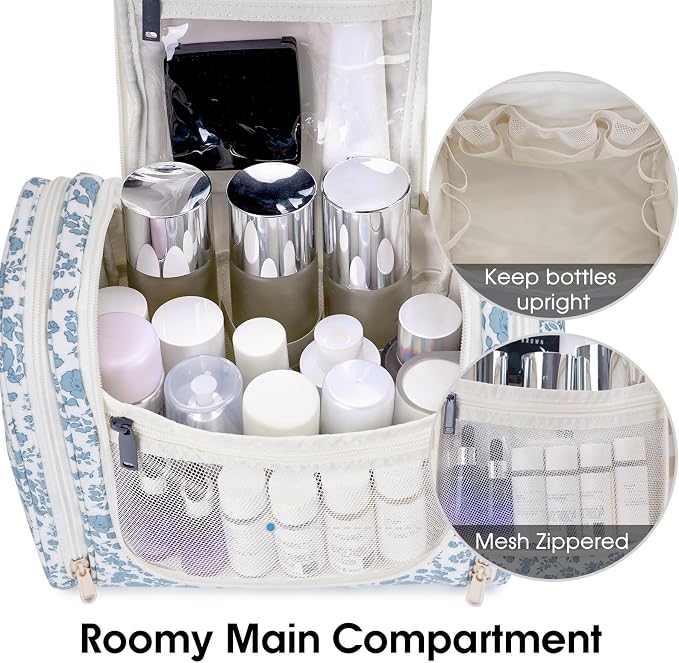 Narwey Hanging Toiletry Bag for Women Travel Makeup Bag Organizer Toiletries - Image 5