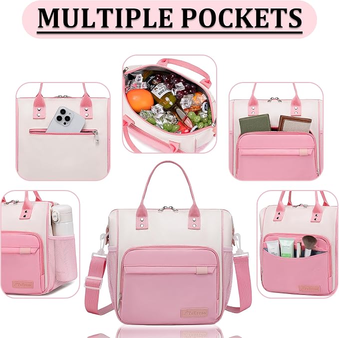 Aesthetic Lunch Box for Women Preppy Insulated Lunch Bag for Young Ladies - Image 9