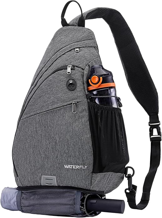 WATERFLY Large Crossbody Sling Bag: Over Shoulder Backpack Daypack Casual Cross by Waterfly