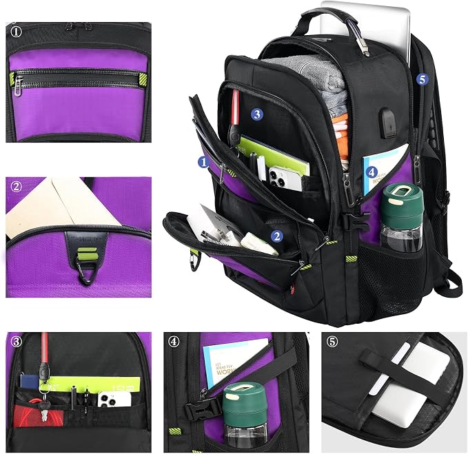 Z-MGKISS Extra Large Laptop Backpack, Water-Resistant 18.4-19 Inch Travel - Image 5