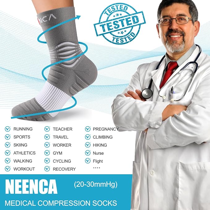 NEENCA Medical Compression Socks, Ankle Compression Stockings - Image 7