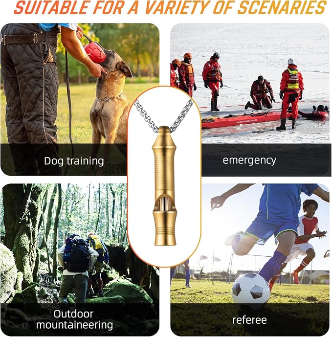 TISUR Titanium Emergency Whistle, EDC Safety Whistles Necklace Loud up to 120db - Image 6