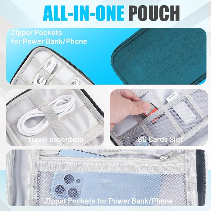 Travel Cable Organizer Bag, Electronics Organizer Tech Pouch - Image 3