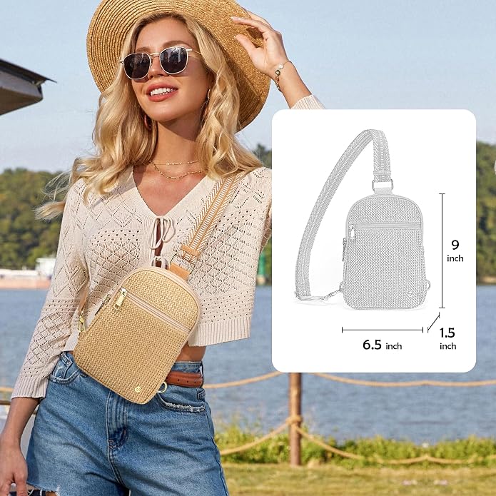 Haytijoe Summer Straw Purse Small Sling Bag RFID Blocking Crossbody Bags - Image 2