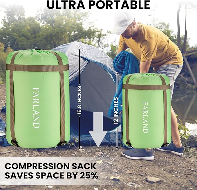 FARLAND Sleeping Bags 30℉ for Adults Teens Kids - Image 4