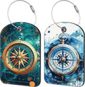 Old Compass on Vintage Map Luggage Tag by iapodiad