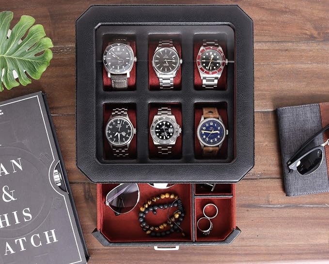 ROTHWELL 6 Slot Leather Watch Box - Image 4