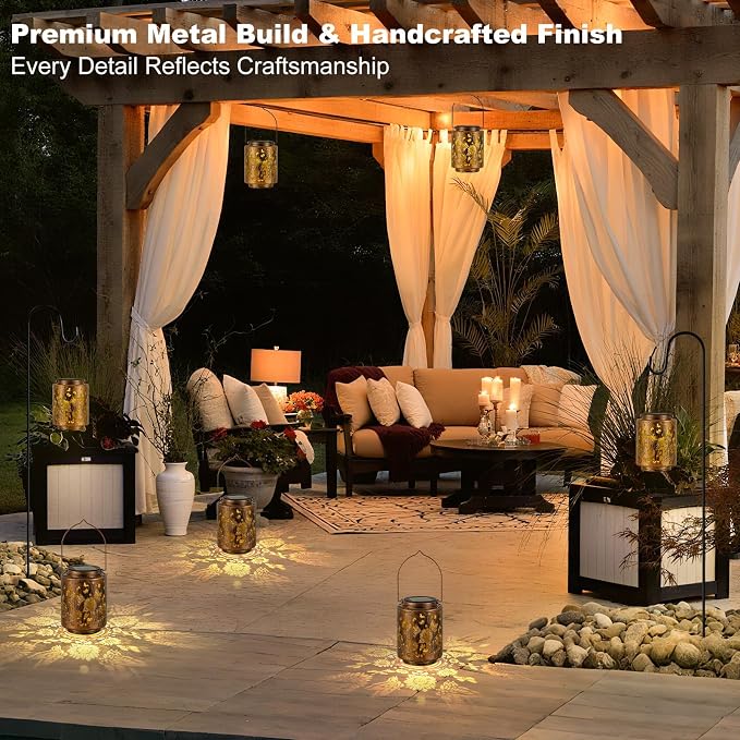 Hanging Solar Lanterns for Outside Sunflower and Butterfly Decorative Lights - Image 7