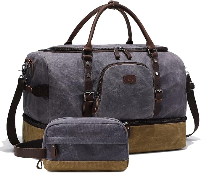 Nerlion Weekender Bag with Shoe Compartment Large Overnight Bag by Nerlion
