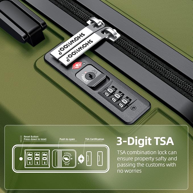 SHOWKOO Luggage Sets Expandable PC+ABS Durable Suitcase Double Wheels TSA Lock - Image 6