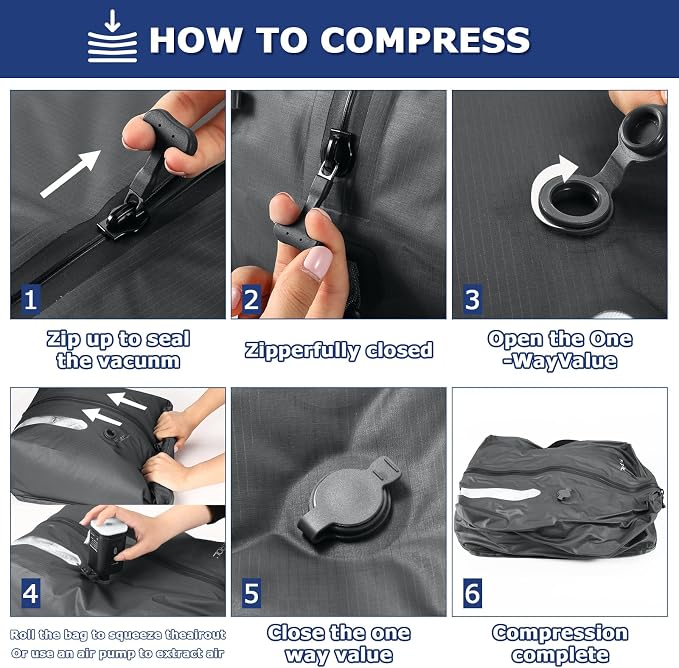 TPU Vacuum Bag for Travel, 70D Nylon Reusable Compression Bag - Image 9
