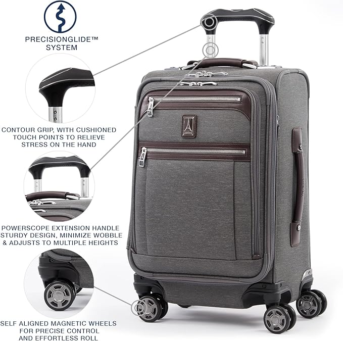 Travelpro Platinum Elite Softside Expandable Carry on Luggage, 8 Wheel Spinner - Image 2