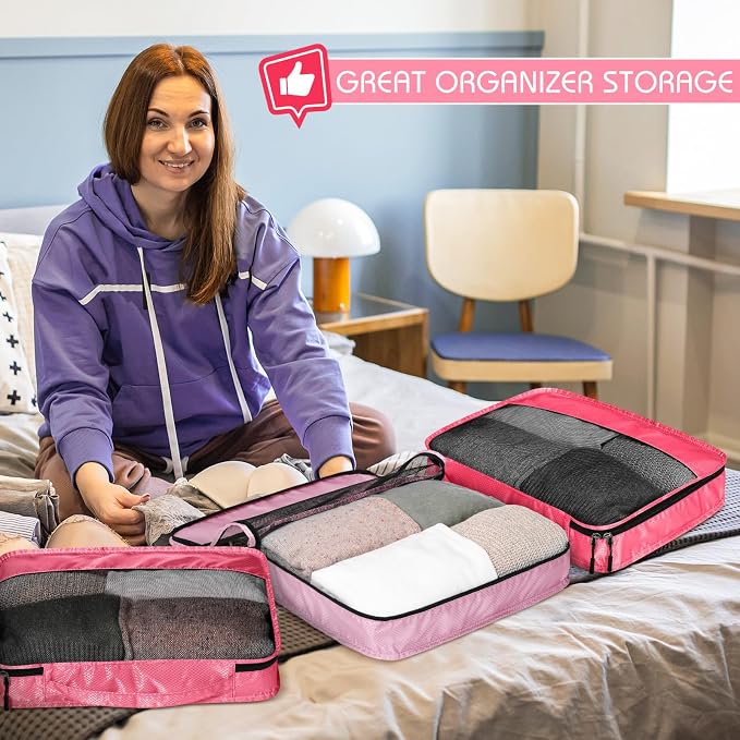 5 Pcs Packing Cubes for Suitcase Large Travel Cubes Carry on Luggage Organizer - Image 6