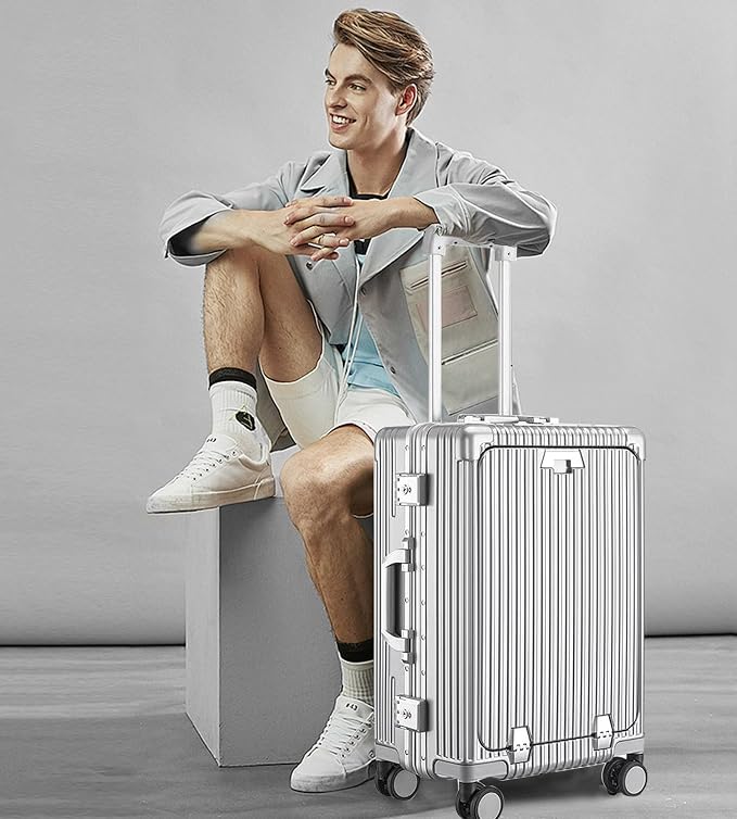 feilario 20in Aluminium Frame PC Hard Shell Spinner Wheels Luggage, Built-In - Image 8