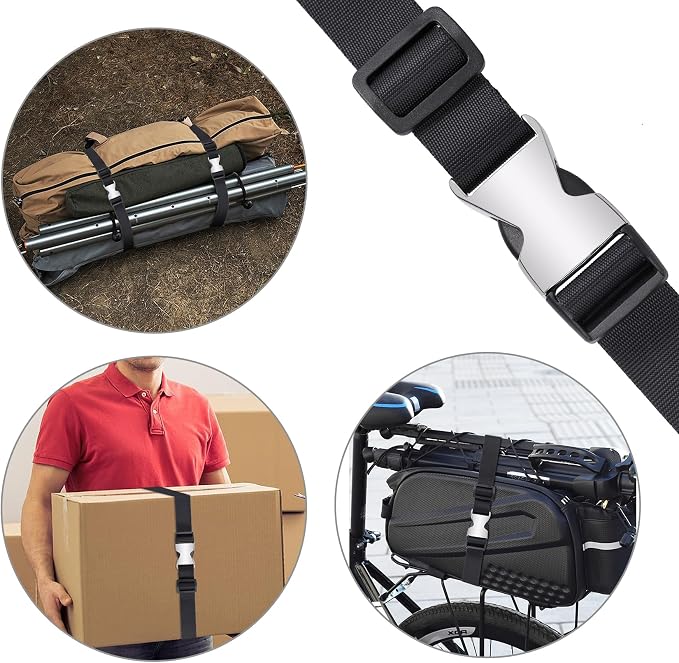 Buckle Straps with Metal Clips, Adjustable Nylon Straps with Buckles - Image 5