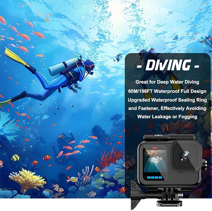 Compatible for Go Pro Hero 13 12 11 10 9 Black Waterproof Housing Case - Image 5
