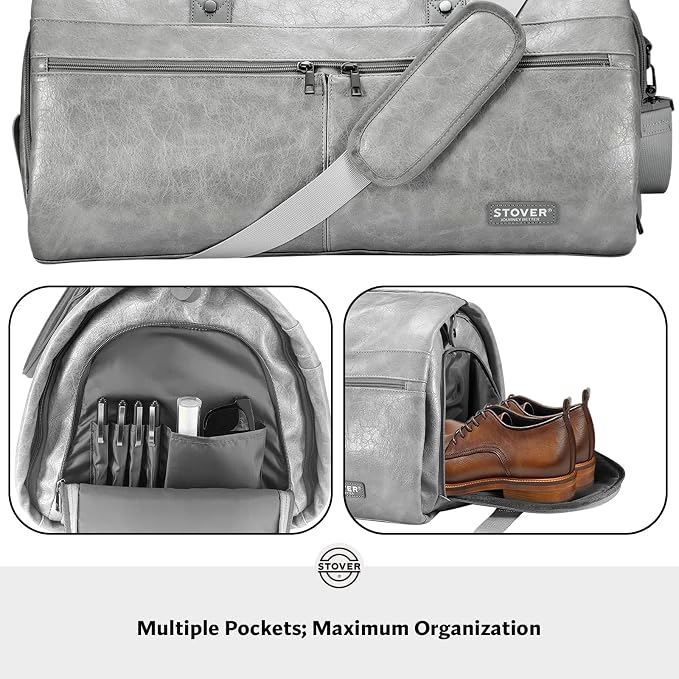 STOVER Garment Travel Duffle Bag, Large 2-in-1 Convertible Carry-on Luggage - Image 5